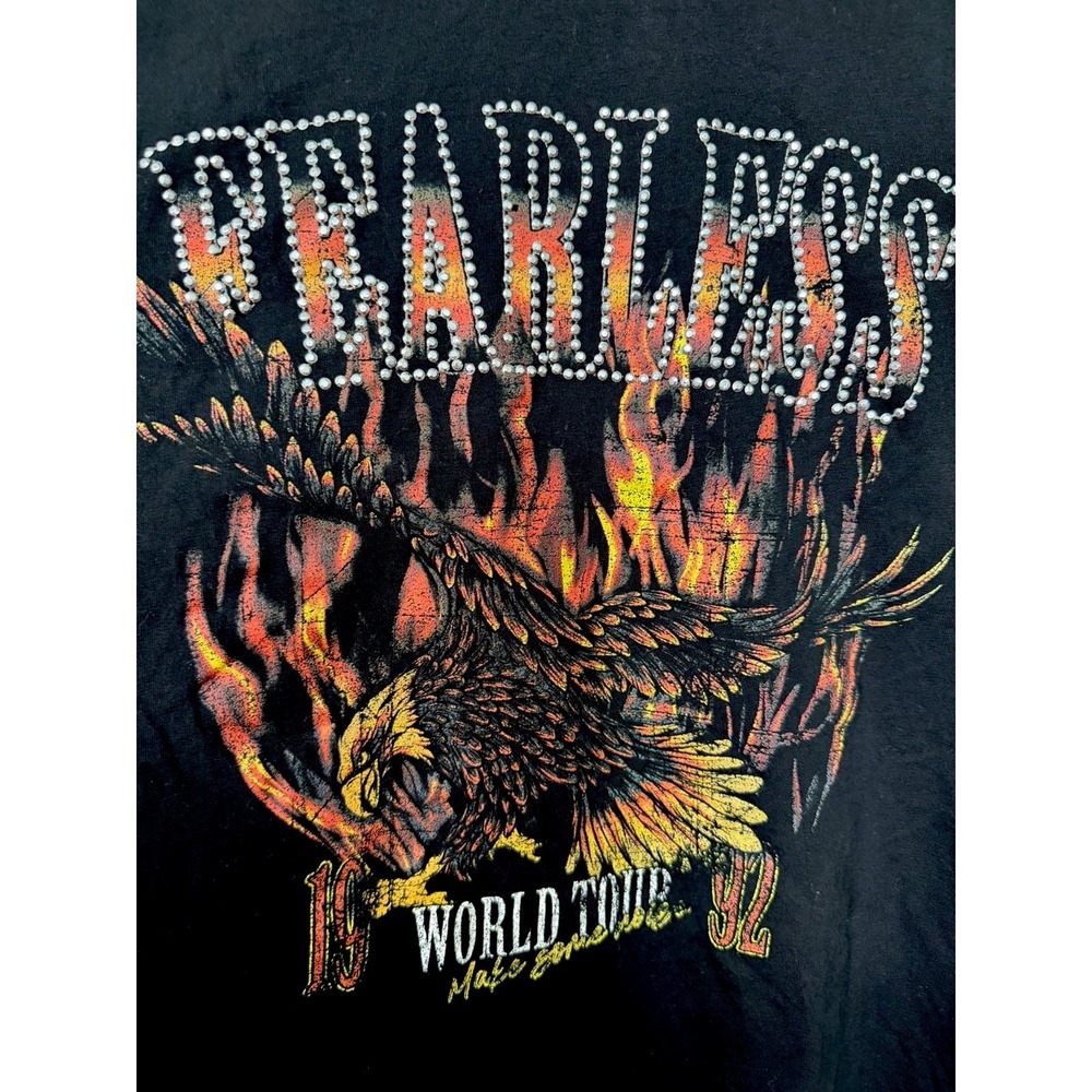 Fearless World Tour Graphic T-Shirt Women's Medium Black Eagle Band Tee - Picture 3 of 7